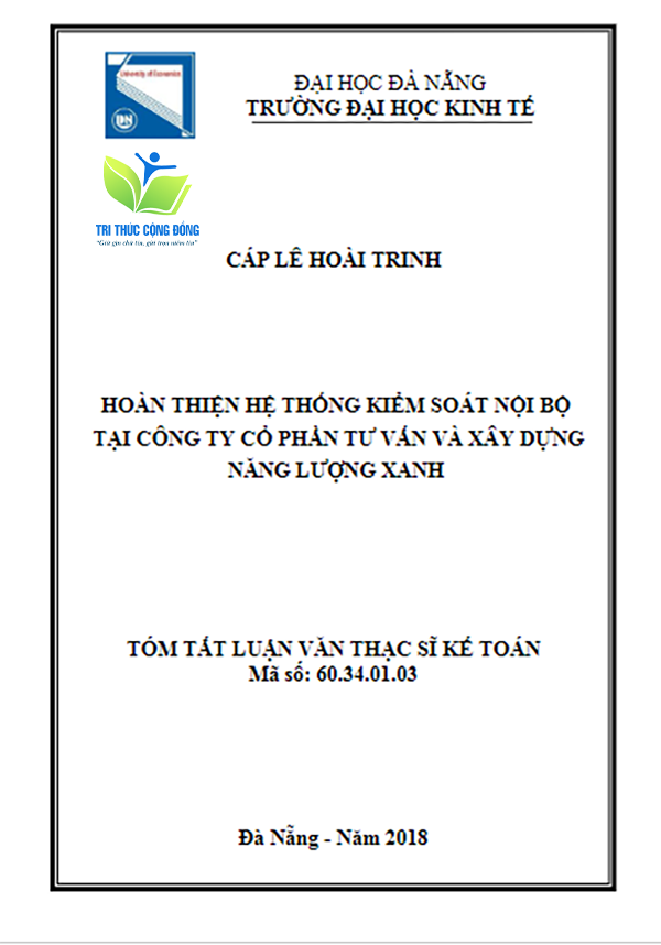 Mẫu luận văn kiểm soát nội bộ tại công ty Mẫu luận văn kiểm soát nội bộ tại công ty