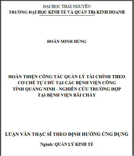 Luận văn thạc sĩ quản lý bệnh viện công Luận văn thạc sĩ quản lý bệnh viện công