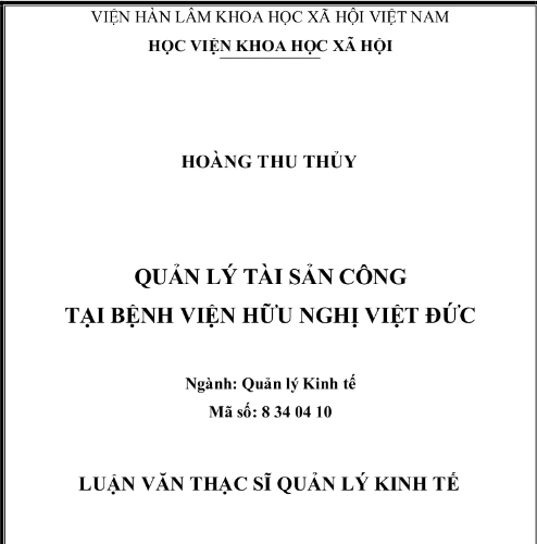 Mẫu luận văn thạc sĩ quản lý bệnh viện Hữu nghị Việt Đức Mẫu luận văn thạc sĩ quản lý bệnh viện Hữu nghị Việt Đức
