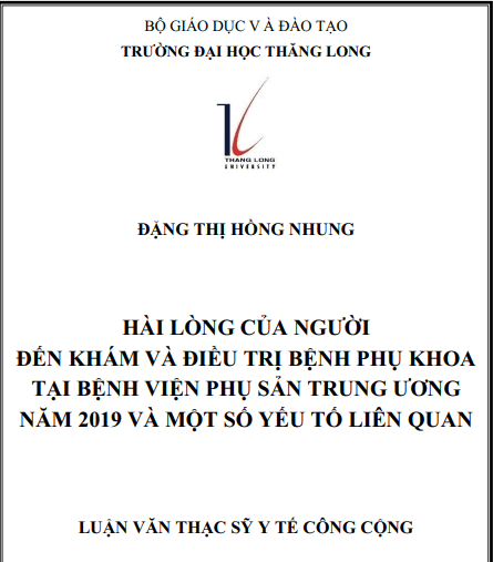Mẫu luận văn thạc sĩ quản lý bệnh viện Phụ sản Mẫu luận văn thạc sĩ quản lý bệnh viện Phụ sản