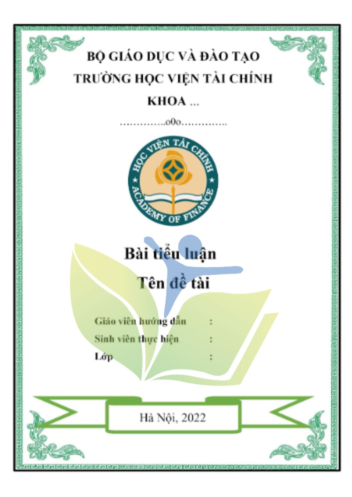 Mẫu bìa tiểu luận học viện tài chính Mẫu bìa tiểu luận học viện tài chính