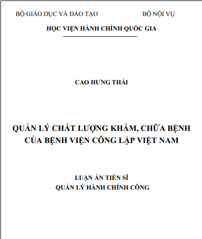 Mẫu luận văn thạc sĩ quản lý bệnh viện công lập Mẫu luận văn thạc sĩ quản lý bệnh viện công lập