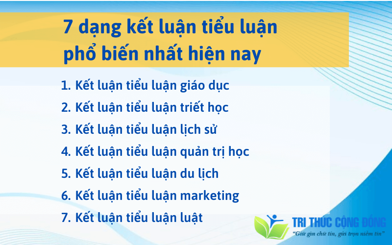 7 Dạng kết luận tiểu luận phổ biến nhất hiện nay 7 Dạng kết luận tiểu luận phổ biến nhất hiện nay