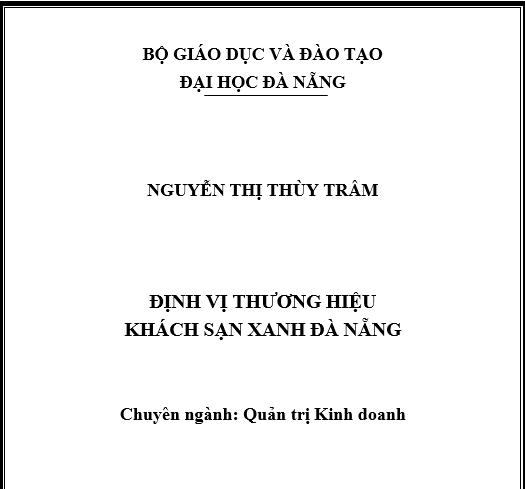 Luận văn về định vị thương hiệu Luận văn về định vị thương hiệu