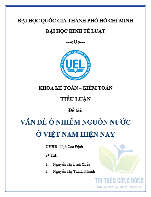 Ảnh bìa tiểu luận ô nhiễm môi trường nước