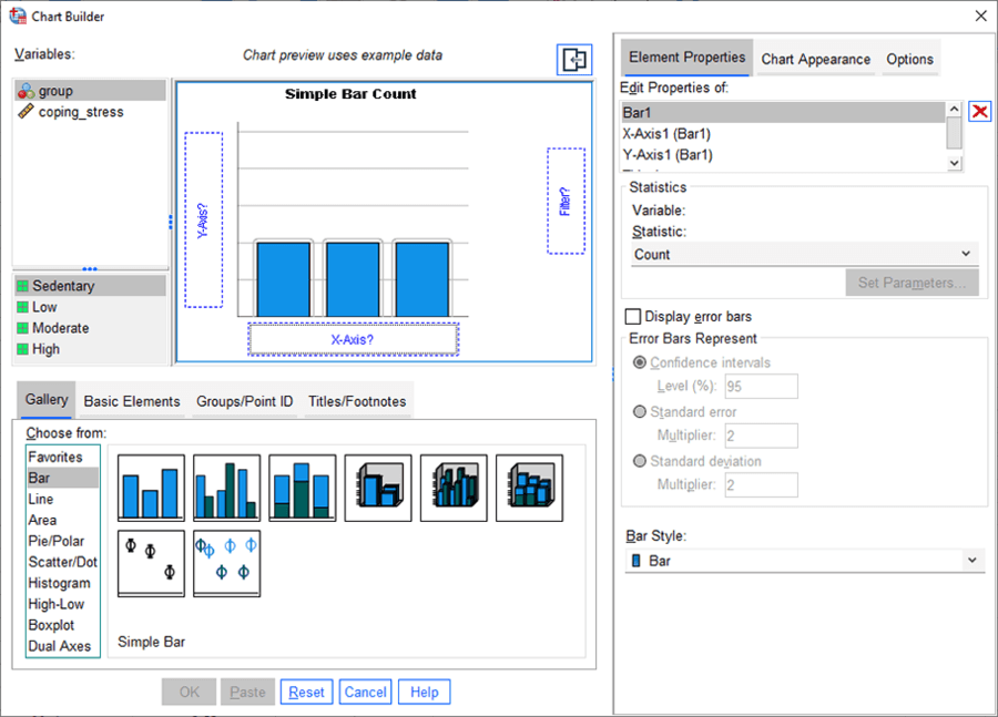 Màn hình sẽ hiển thị biểu đồ