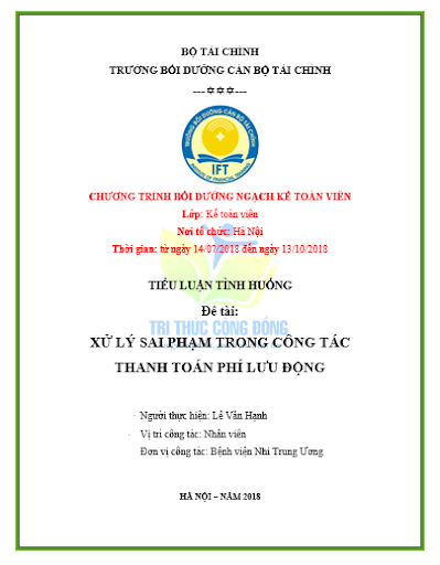 Bìa đề tài tình huống ngạch kế toán viên Bệnh viện Bìa đề tài tình huống ngạch kế toán viên Bệnh viện