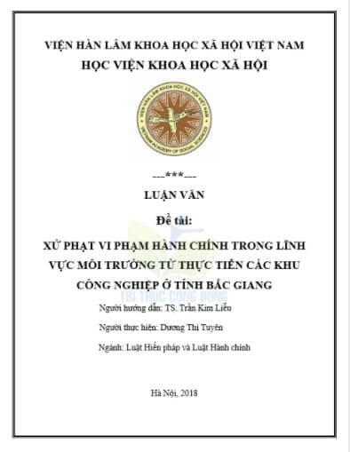 Bìa luận văn Luật hành chính