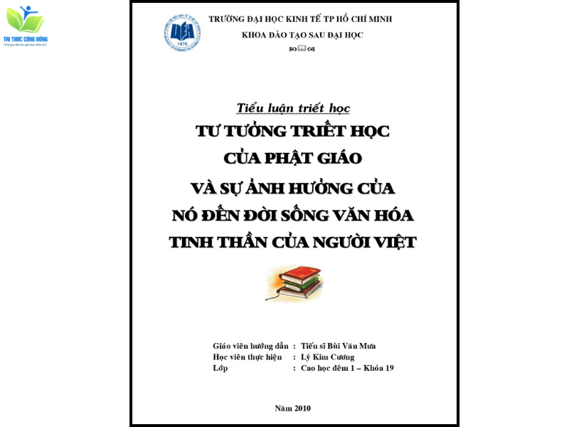 Bìa mẫu tiểu luận tư tưởng triết học của Phật giáo Bìa mẫu tiểu luận tư tưởng triết học của Phật giáo