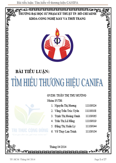 Bìa tiểu luận Marketing thời trang Bìa tiểu luận Marketing thời trang