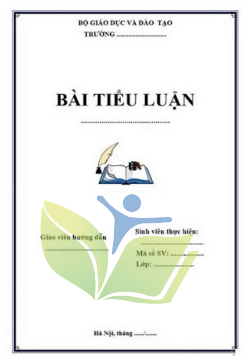 Bìa tiểu luận mẫu phổ biến Bìa tiểu luận mẫu phổ biến