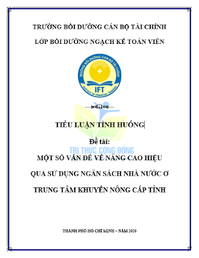 Bìa tiểu luận xử lý tình huống hạch toán sai chế độ kế toán Bìa tiểu luận xử lý tình huống hạch toán sai chế độ kế toán