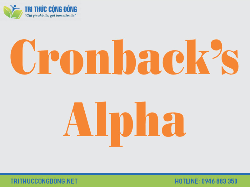 Cronbach's Alpha là một chỉ số được sử dụng để đánh giá độ tin cậy của các thang đo Cronbach's Alpha là một chỉ số được sử dụng để đánh giá độ tin cậy của các thang đo