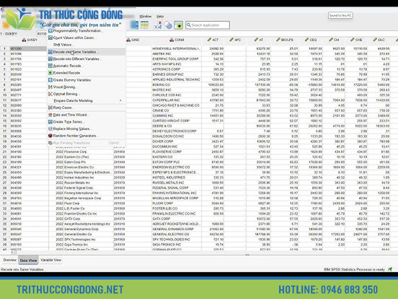 Công cụ phổ biến trong SPSS Công cụ phổ biến trong SPSS