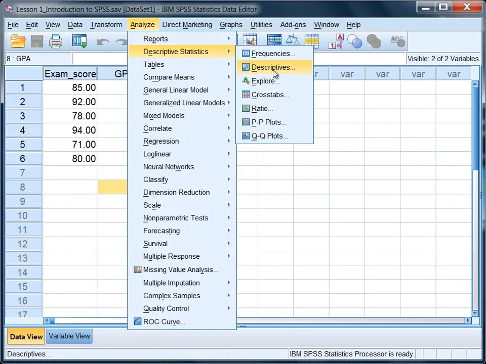 Cách tính độ lệch chuẩn trong SPSS Cách tính độ lệch chuẩn trong SPSS