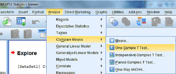 Chọn Analyze > Compare Means > One Sample T Test Chọn Analyze > Compare Means > One Sample T Test