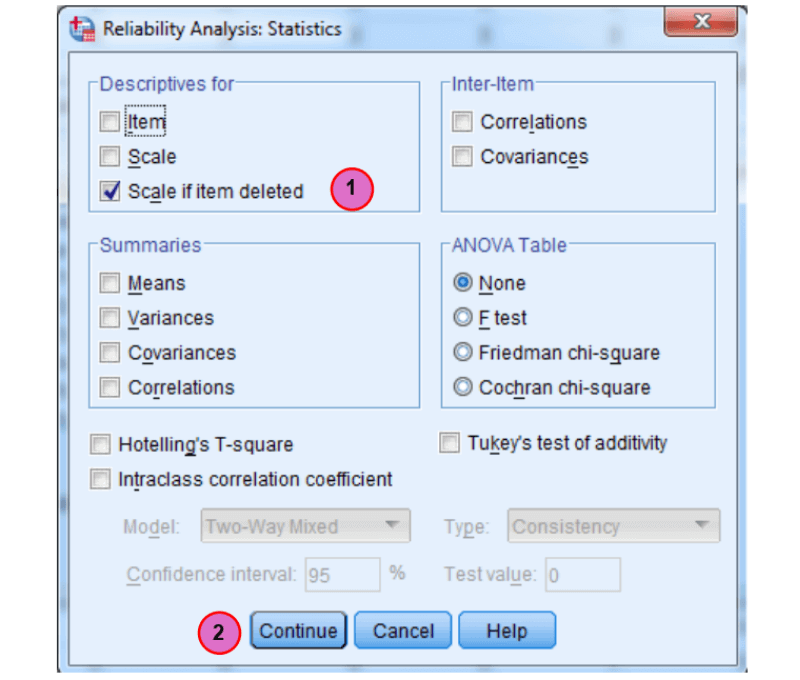 Chọn trong hộp thoại Statistics Chọn trong hộp thoại Statistics