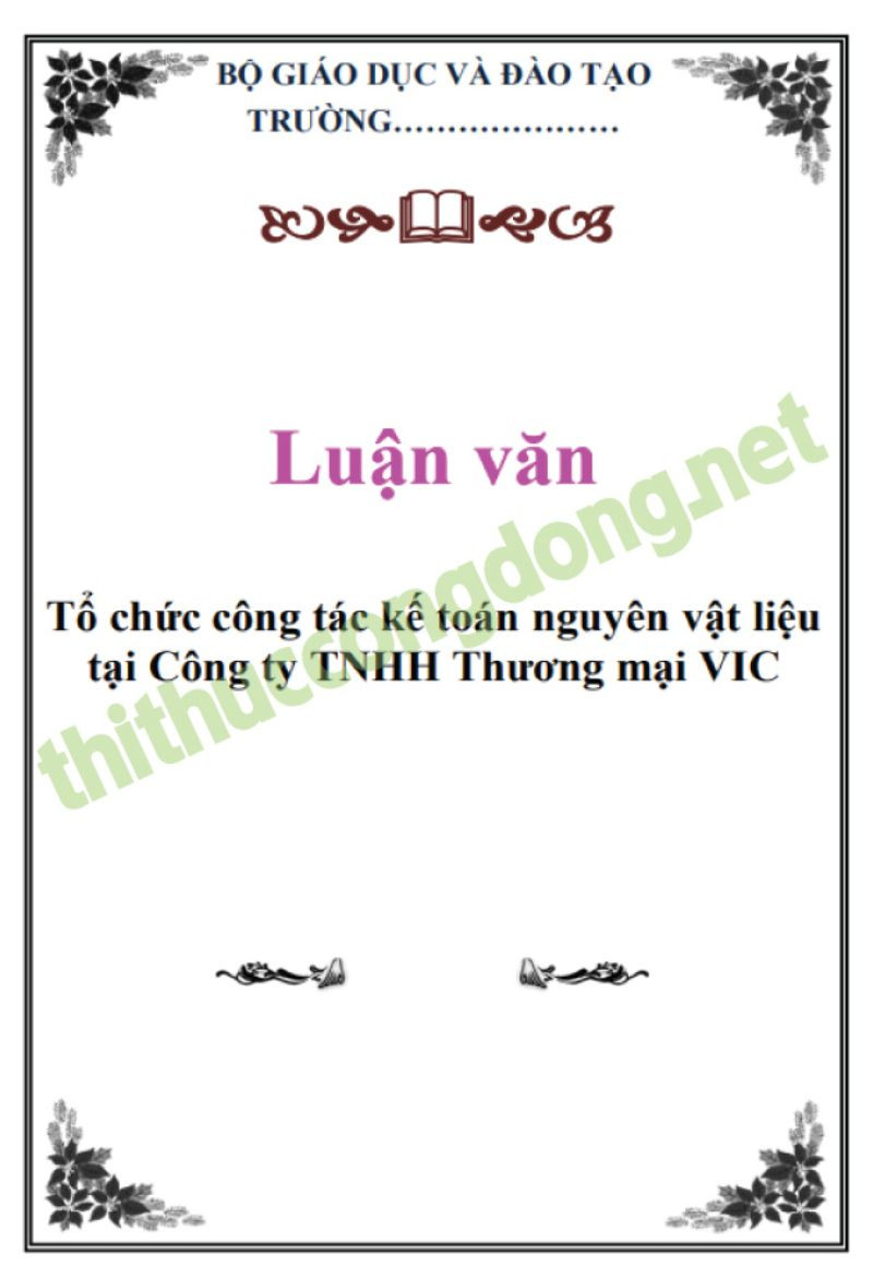 Công tác kế toán nguyên vật liệu tại Công ty Thương Mại Công tác kế toán nguyên vật liệu tại Công ty Thương Mại