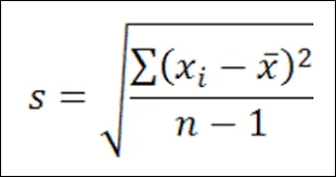 Công thức tính độ lệch chuẩn