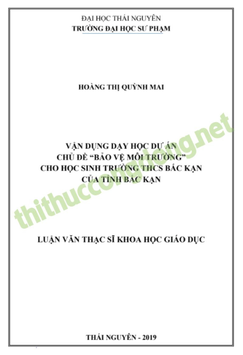Đề cương luận văn giáo dục bảo vệ môi trường trong việc vận dụng dạy học Đề cương luận văn giáo dục bảo vệ môi trường trong việc vận dụng dạy học