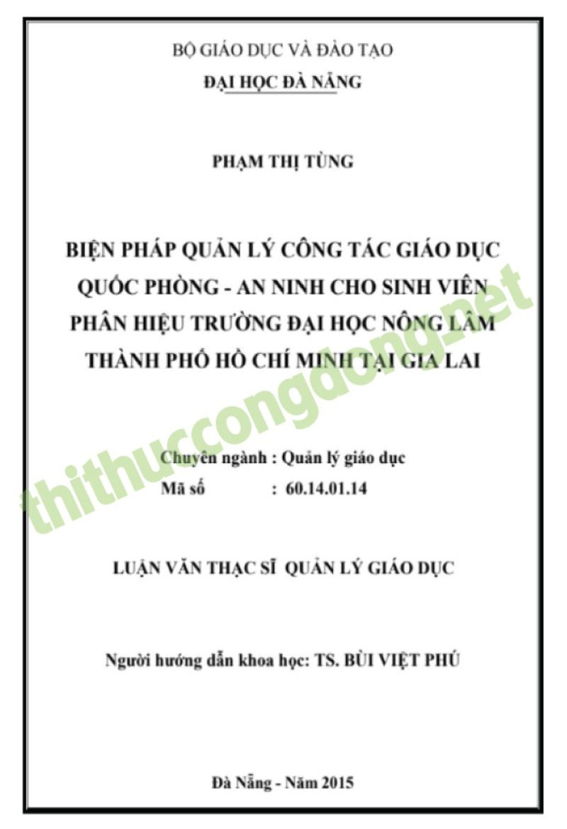 Đề tài giáo dục an ninh tại phân hiệu trường đại học Nông lâm tại Gia Lai Đề tài giáo dục an ninh tại phân hiệu trường đại học Nông lâm tại Gia Lai