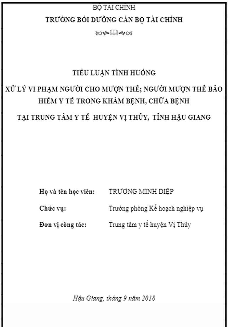 Đề tài xử lý vi phạm trong lĩnh vực y tế Đề tài xử lý vi phạm trong lĩnh vực y tế