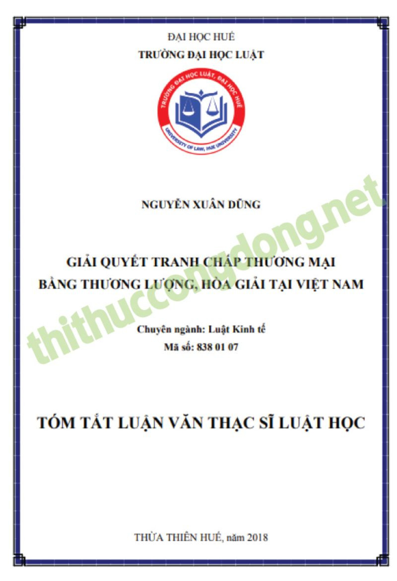 Giải quyết tranh chấp thương mại bằng thương lượng tại Việt Nam Giải quyết tranh chấp thương mại bằng thương lượng tại Việt Nam