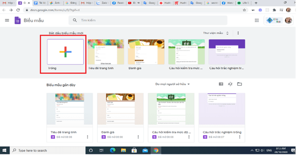 Giao diện chính tại docs.google Giao diện chính tại docs.google