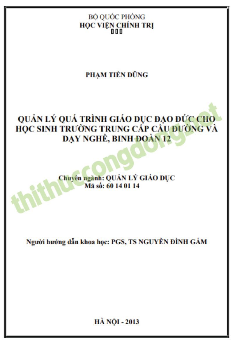 Giáo dục đạo đức cho học sinh Trường Trung cấp dạy nghề Giáo dục đạo đức cho học sinh Trường Trung cấp dạy nghề