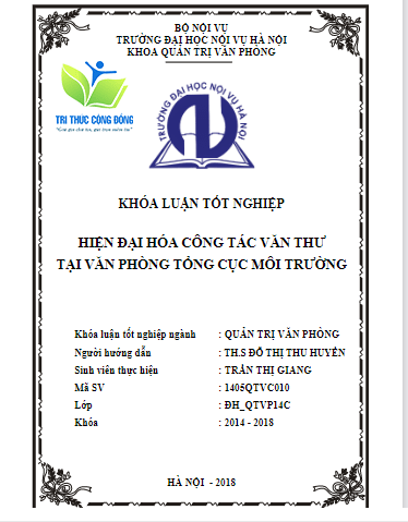 Hiện đại hóa công tác văn thư tại văn phòng Tổng cục Môi trường Hiện đại hóa công tác văn thư tại văn phòng Tổng cục Môi trường