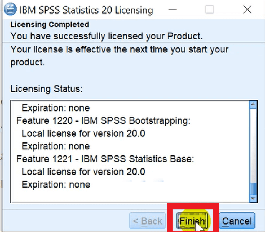 Hoàn tất quá trình tải SPSS 20 Hoàn tất quá trình tải SPSS 20