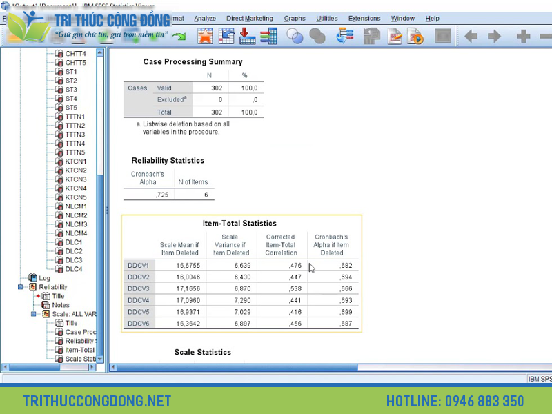 Hướng dẫn chạy Cronbach Alpha trong phần mềm SPSS