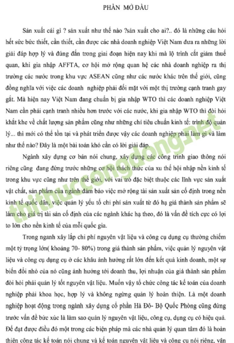 Kế toán nguyên vật liệu và công cụ dụng cụ tại Công ty xây dựng Kế toán nguyên vật liệu và công cụ dụng cụ tại Công ty xây dựng