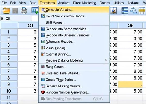 Lệnh Transform -> Compute Variable Lệnh Transform -> Compute Variable