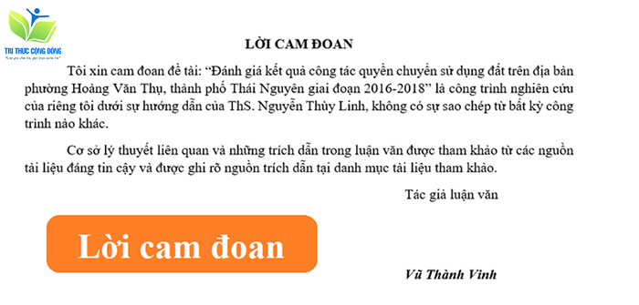 Lời cam đoan Lời cam đoan