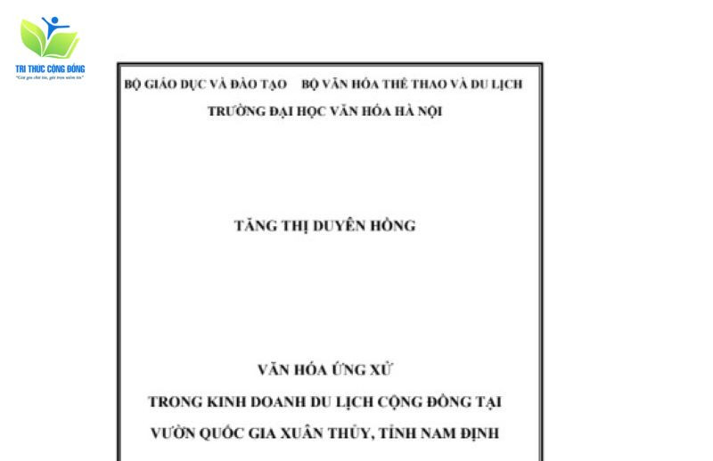 Mẫu luận văn về du lịch cộng đồng