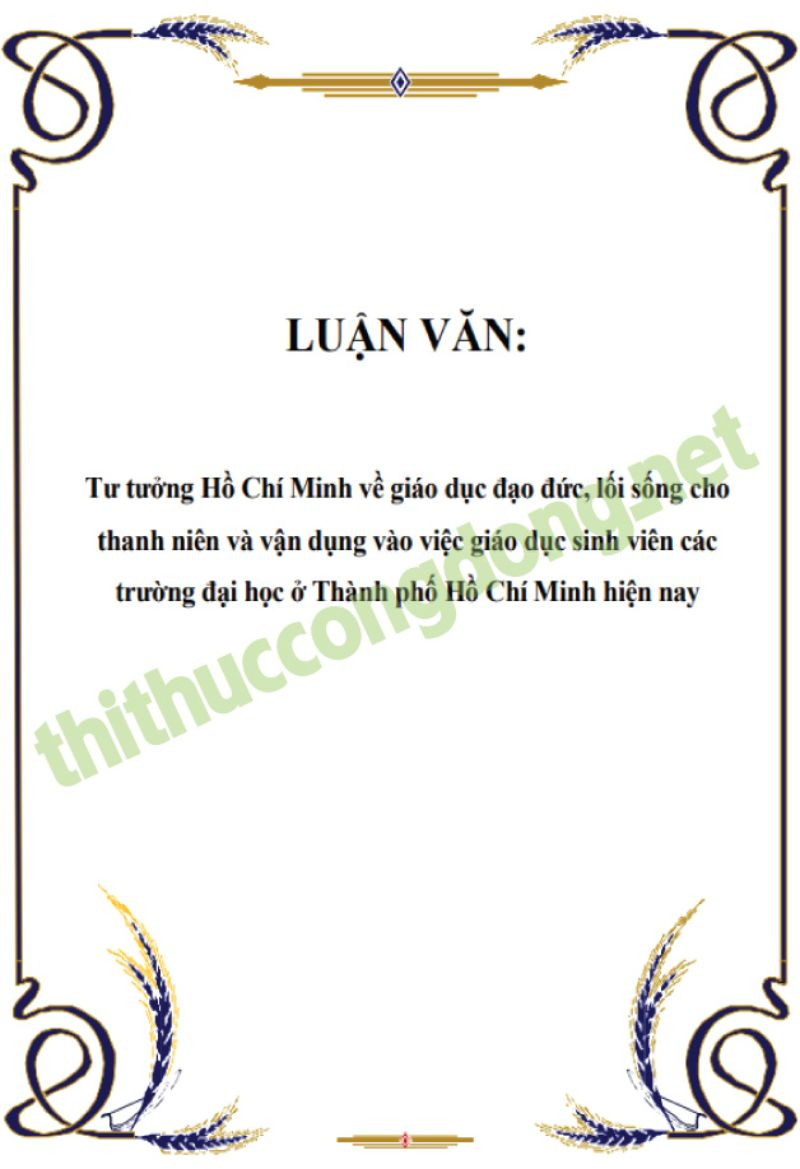 Luận văn giáo dục đạo đức cho học sinh tiểu học tại Thành phố Hồ Chí Minh Luận văn giáo dục đạo đức cho học sinh tiểu học tại Thành phố Hồ Chí Minh