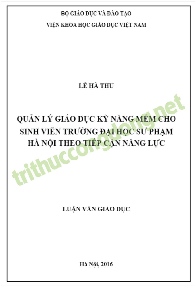 Luận văn giáo dục kỹ năng sống cho sinh viên Luận văn giáo dục kỹ năng sống cho sinh viên