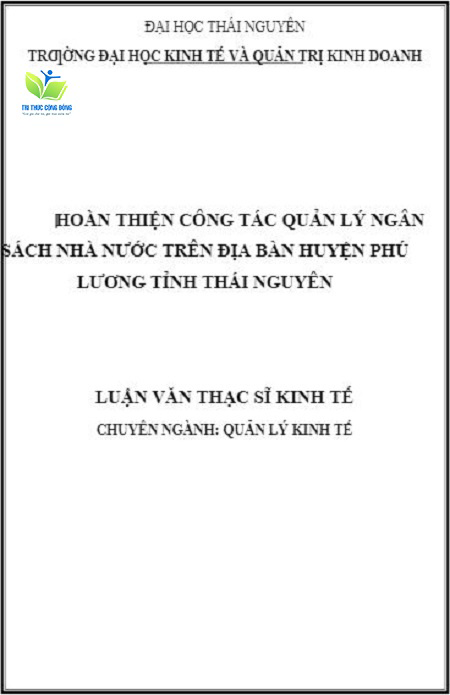 Luận văn hoàn thiện công tác quản lý ngân sách nhà nước