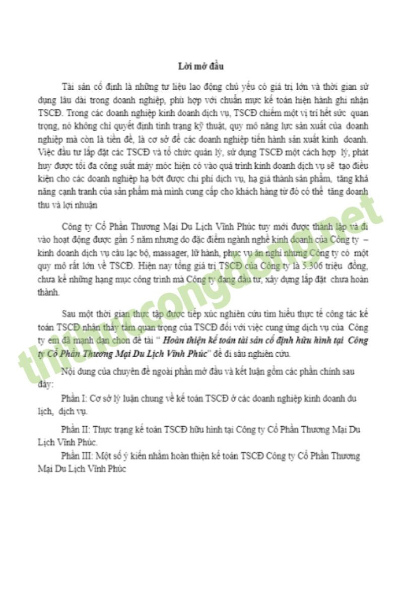 Luận văn kế toán tài sản cố định hữu hình Luận văn kế toán tài sản cố định hữu hình