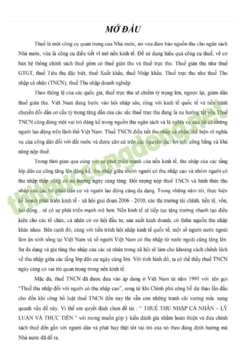 Luận văn kế toán thuế cá nhân Luận văn kế toán thuế cá nhân
