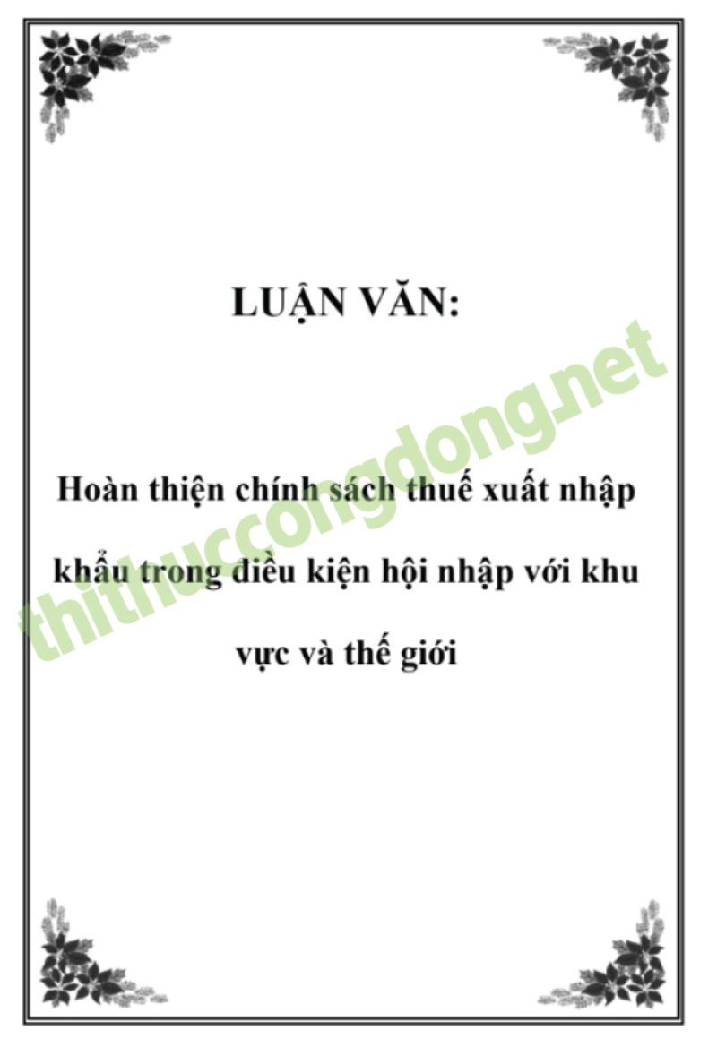 Luận văn kế toán thuế xuất nhập khẩu Luận văn kế toán thuế xuất nhập khẩu