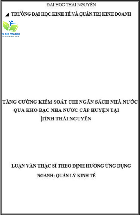 Luận văn kiểm soát chi ngân sách nhà nước
