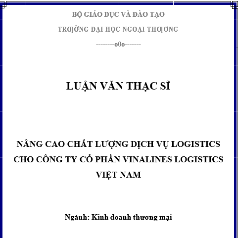 Luận văn nâng cao chất lượng dịch vụ logistic
