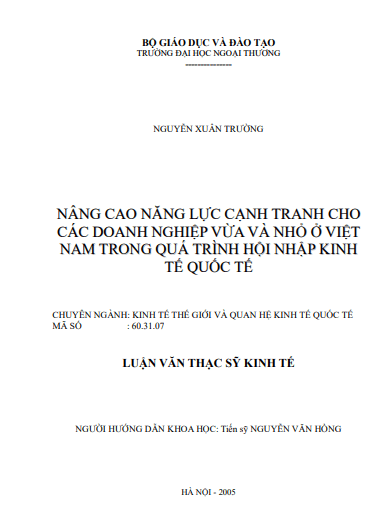 Luận văn ngành kinh doanh quốc tế nâng cao năng lực Luận văn ngành kinh doanh quốc tế nâng cao năng lực