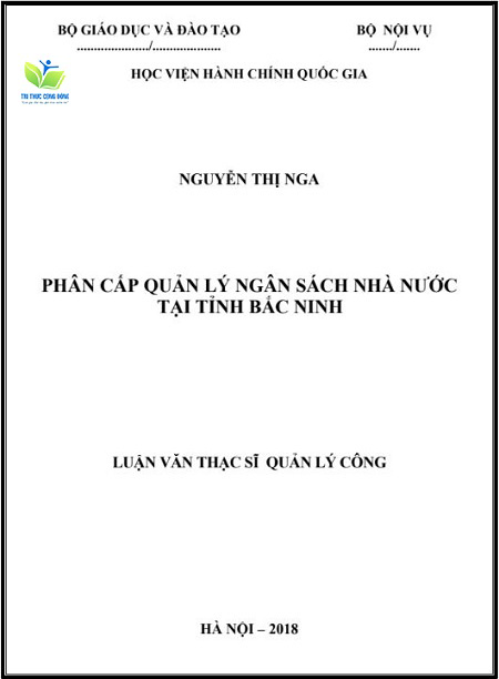 Luận văn phân cấp quản lý ngân sách nhà nước