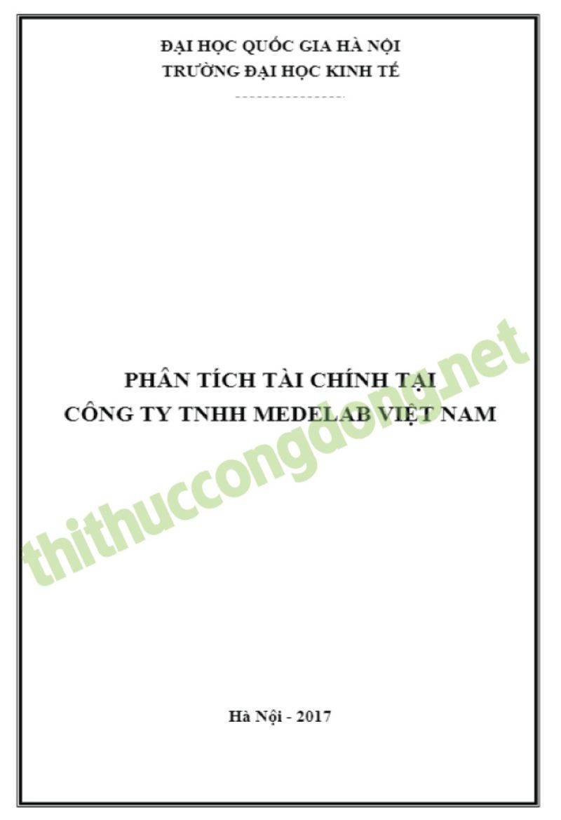 Luận văn phân tích tình hình tài chính doanh nghiệp tại Công ty y tế Luận văn phân tích tình hình tài chính doanh nghiệp tại Công ty y tế