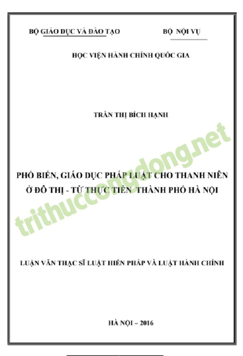 Luận văn phổ biến giáo dục pháp luật Hà Nội Luận văn phổ biến giáo dục pháp luật Hà Nội