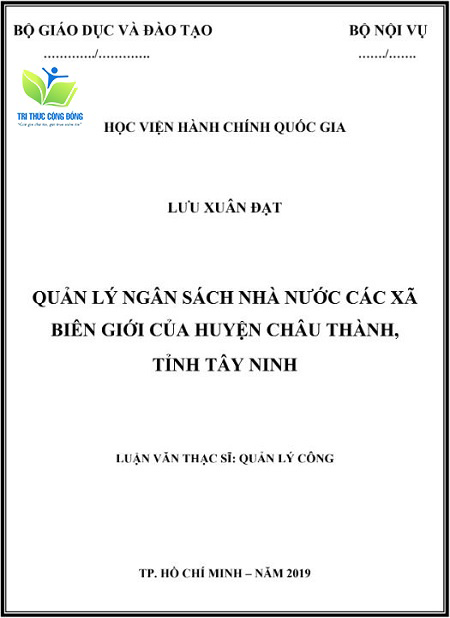 Luận văn quản lý ngân sách nhà nước các xã biên giới