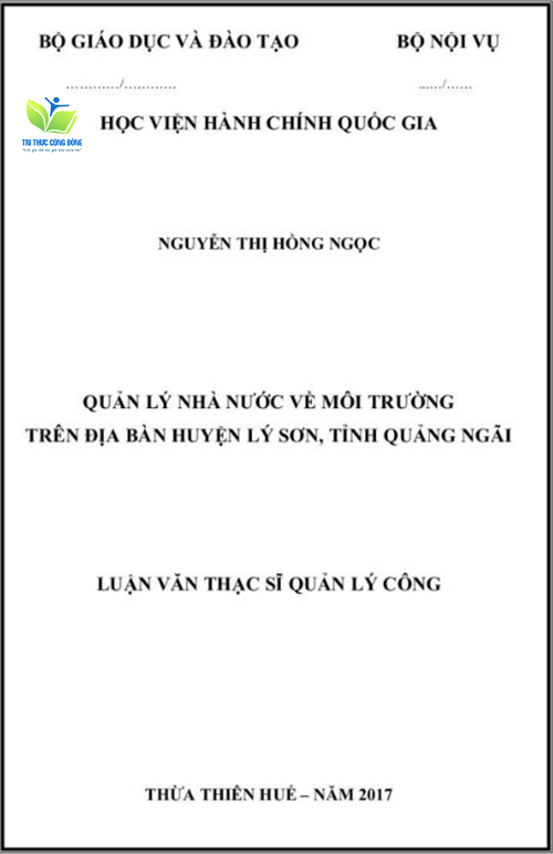 Luận văn quản lý nhà nước về môi trường cấp huyện Luận văn quản lý nhà nước về môi trường cấp huyện